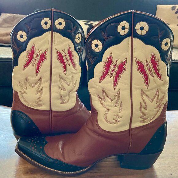 Vintage Old Gringo "Mariposa" Cowgirl Boots 9B - Picture 2 of 15